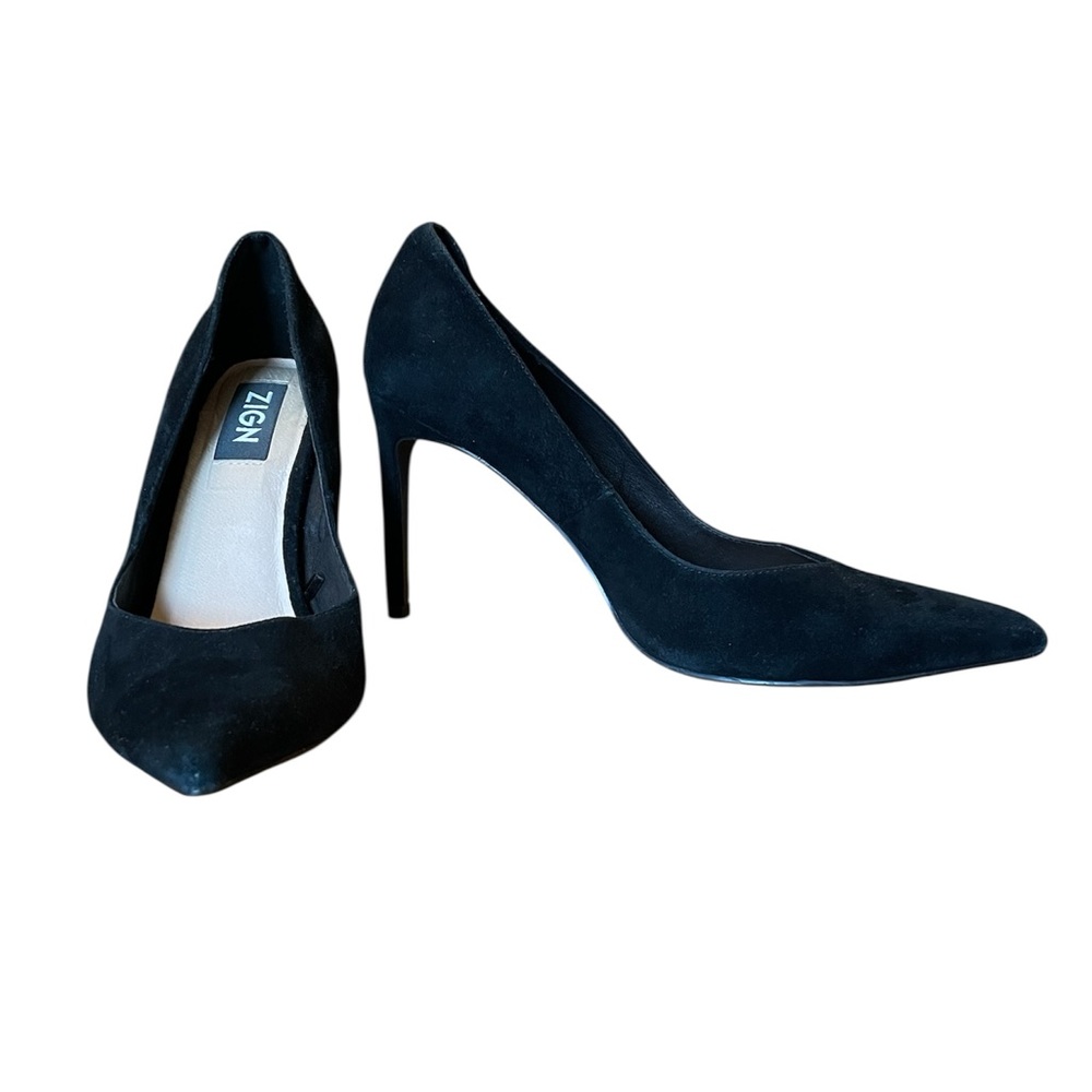 ZIGN Black Suede Heels. Size 8 (US) / 39 (EUR) - Picture 5 of 16